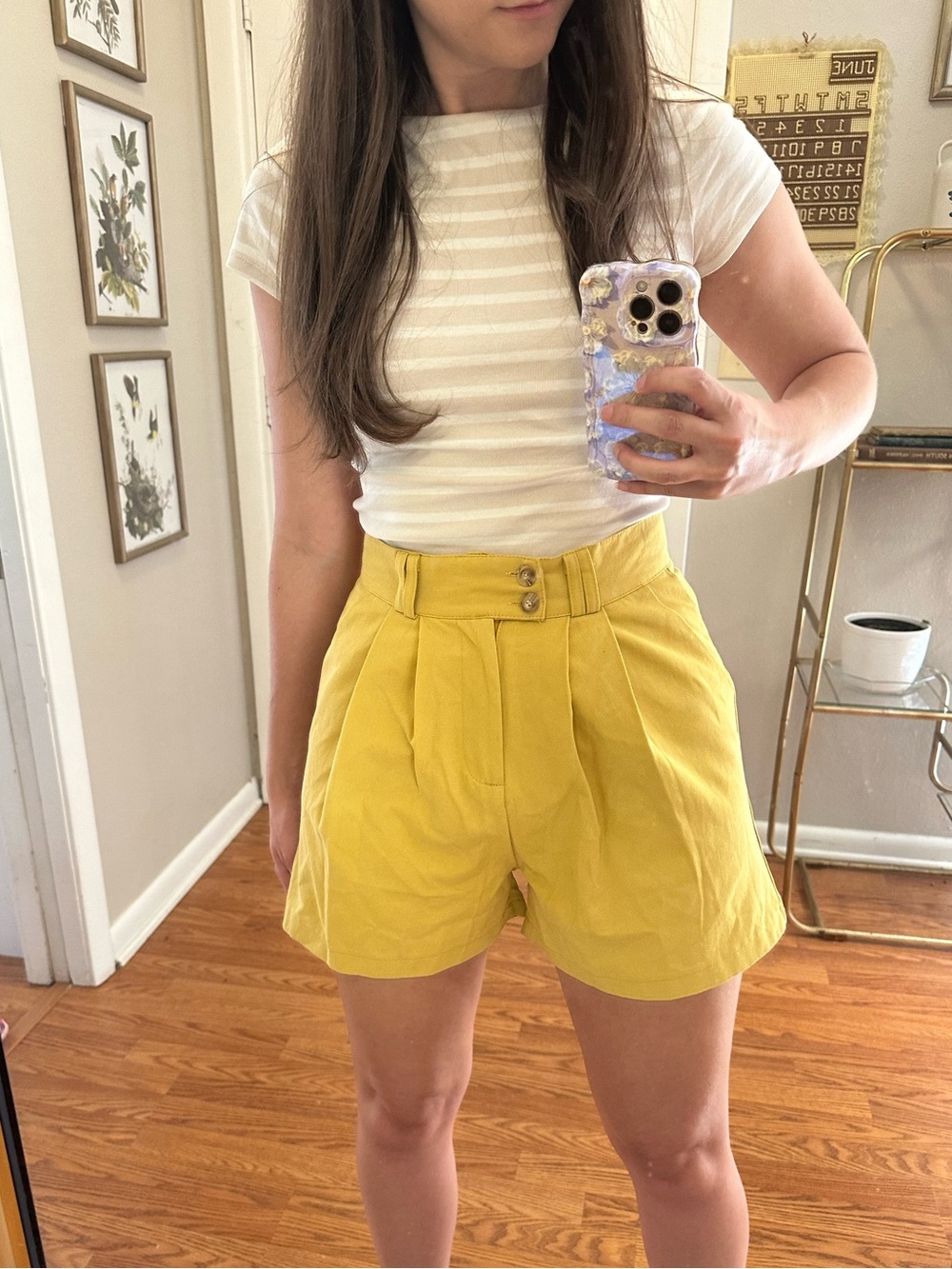 Yellow Trouser Ultra High Waisted Shorts